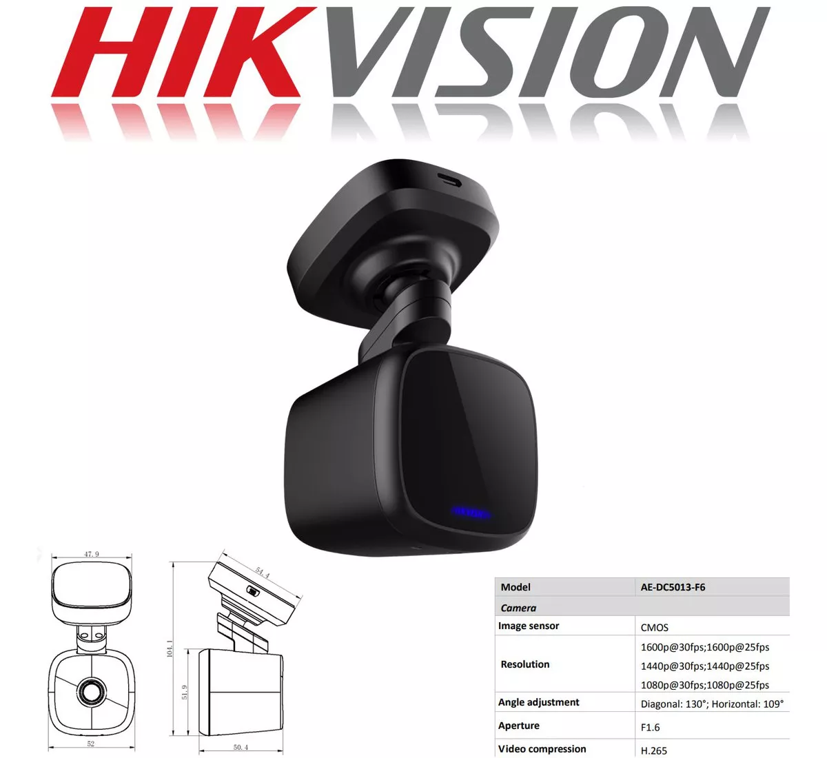 Cámara Móvil (Dash Cam) para Vehículos AE-DC5013-F6