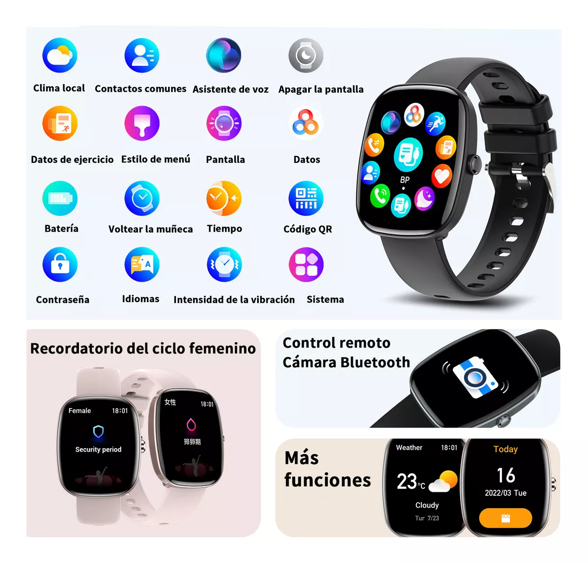 1.83reloj Inteligente Mujer Asistente De Voz Bluetooth Llam