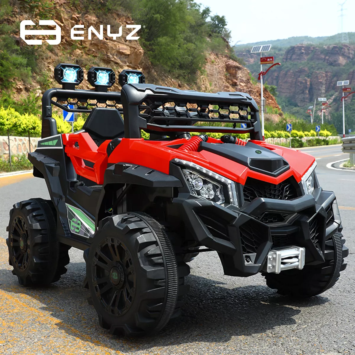 Montable Eléctrico Camioneta Razer Jeep Con Control Remoto Asientos De Piel Bluetooth Bocinas Edades Infantil 2 A 5 Años Enyz