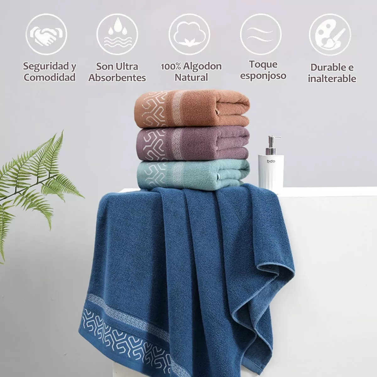 2pcs 100% Algodon Toallas De Baño Juego De Baño Completo