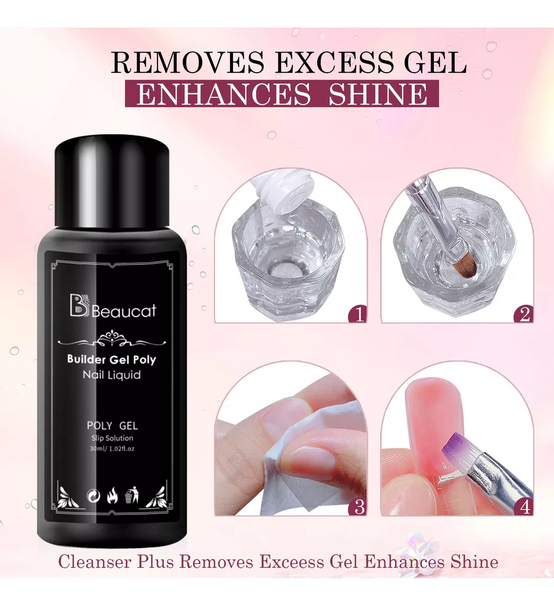 kit Para De Uñas Polygel Completo Acrilicas Beaucat 38 Pcs