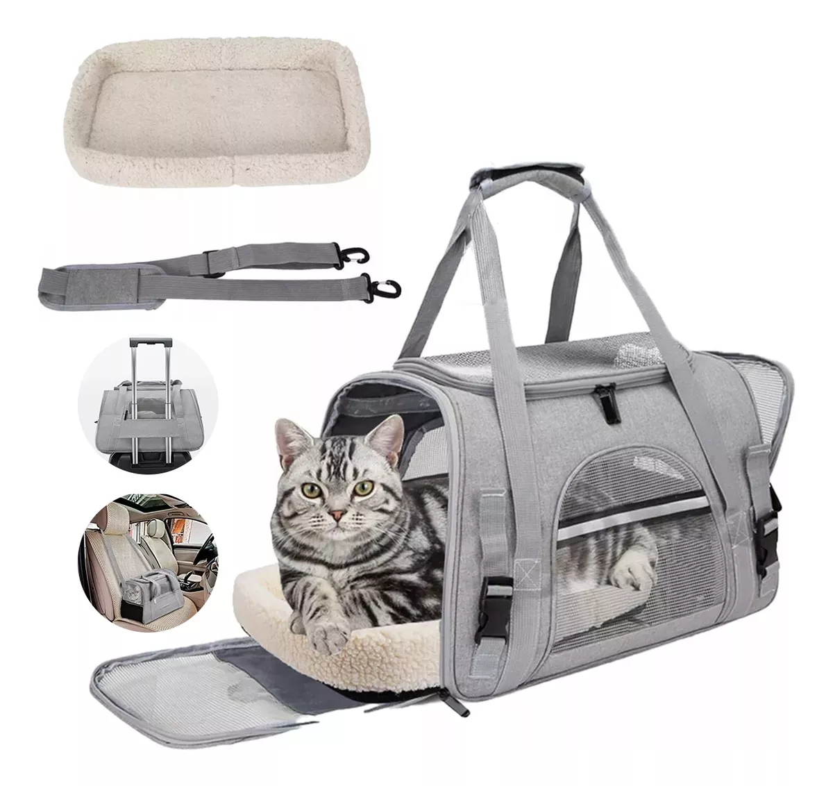 Mochila Transportadora Con Perro Gato Transpirable Ajustable