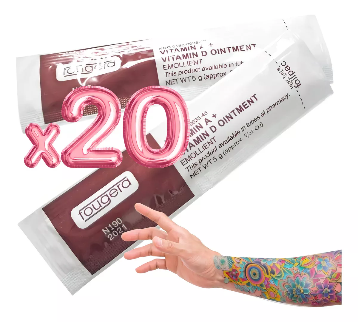 Crema Fougera Vitamina A, D Tatuaje Microblading 100 Pzs