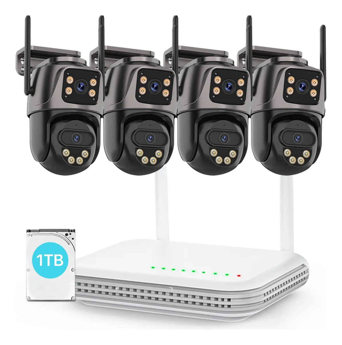 Kit De Camaras De Seguridad Vigilancia Wifi 4 Camara 1tb Nvr