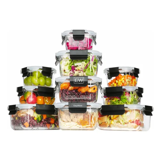 Easyware Premium 10 Contenedores Vidrio Para Alimentos