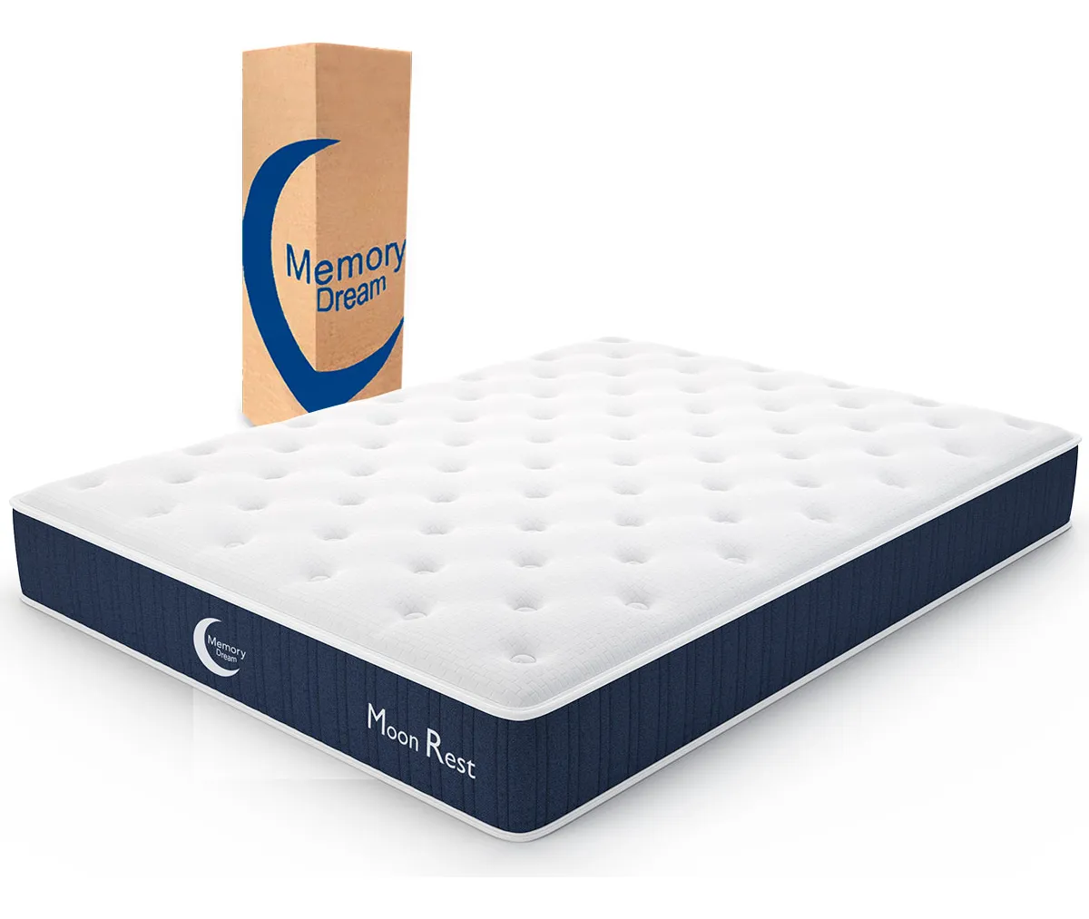 Memory Dream Moon Rest colchón King size memory foam resortes independientes Azul Marino