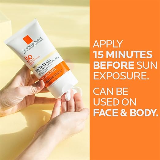 La Roche-Posay Anthelios Mineral Sunscreen SPF 50 Gentle Lotion | Broad Spectrum SPF + Antioxidants | Face & Body Sunscreen. 6 OZ (pack of 2） - Verve BeautyLa Roche-Posay Anthelios Mineral Sunscreen SPF 50 Gentle Lotion | Broad Spectrum SPF + Antioxidants | Face & Body Sunscreen. 6 OZ (pack of 2）Body & face sunscreen leaves skin feeling soothed, soft, & protected. 100% mineral based sunscreen travel size.Body & face sunscreen leaves skin feeling soothed, soft, & protected. 100% mineral based sunscreen travel size.Description
100% mineral sunscreen SPF 50 broad spectrum UVA/UVB protection. Zinc oxide and titanium dioxide sunscreen for face & body. Oil free, non greasy, soft finish. Oxybenzone free sunscreen. Travel size sunscreen.
Benefits
Body & face sunscreen leaves skin feeling soothed, soft, & protected. 100% mineral based sunscreen travel size.
Suggested Use
Apply this mineral sunscreen 15 minutes before sun exposure. Water Resistant (80 minutes).$39.90理肤泉防晒霜