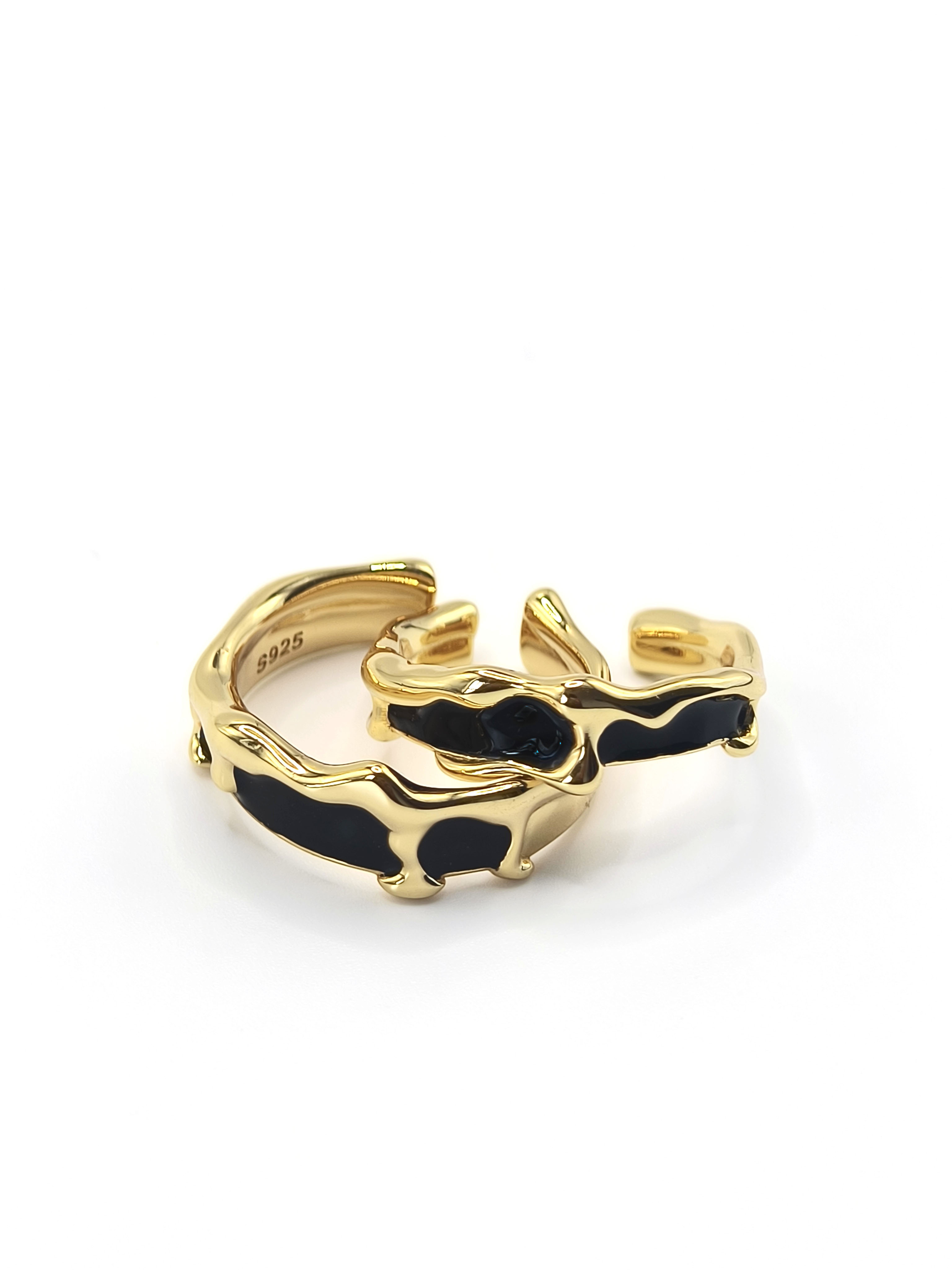 S925 Sterling silver enamelled ring, couple's ring