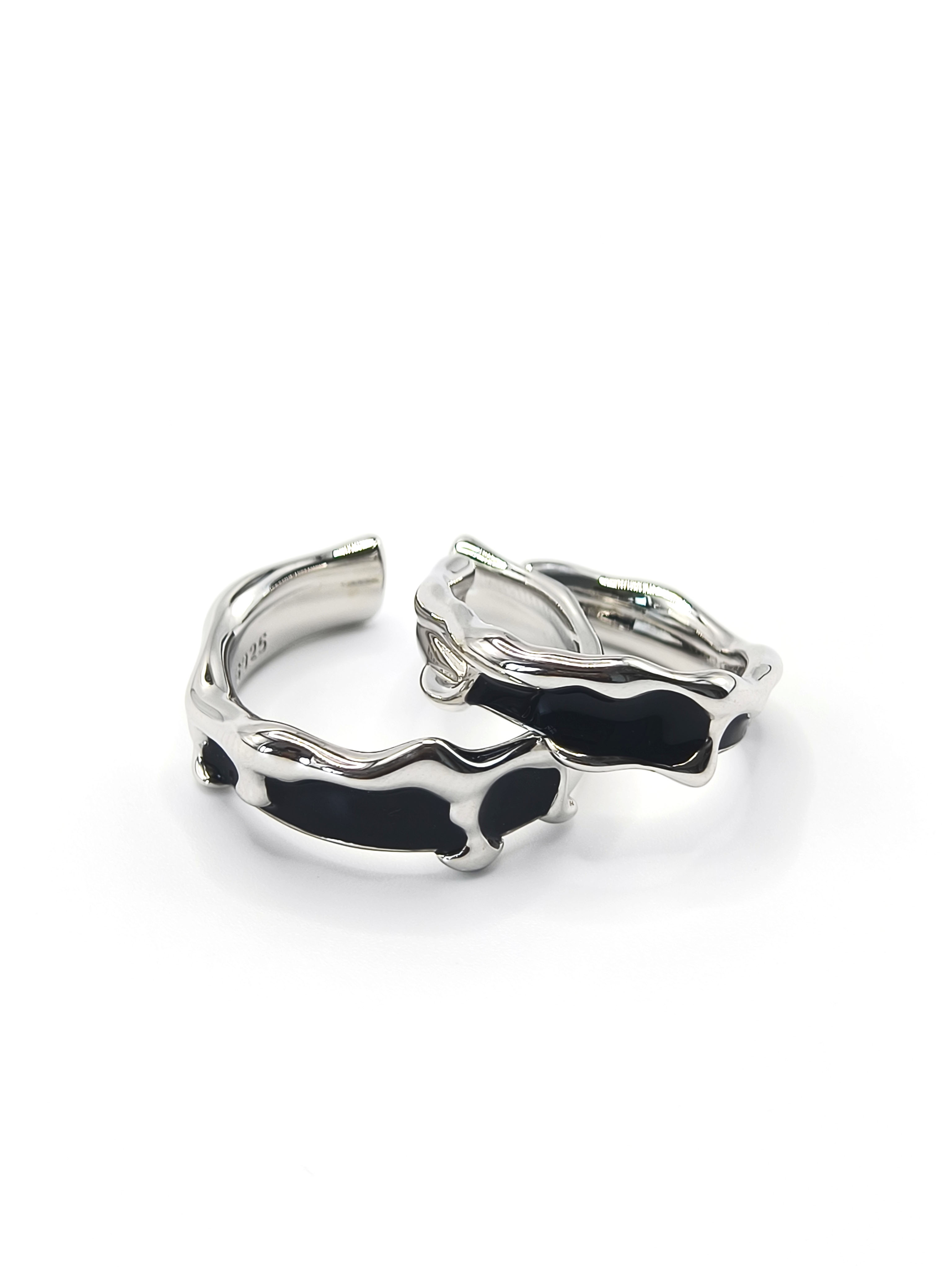 S925 Sterling silver enamelled ring, couple's ring