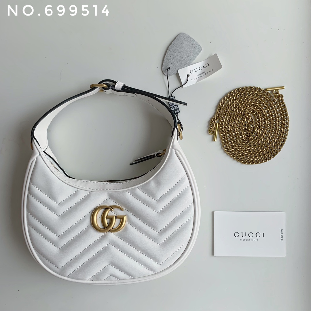 Gucci Marmnt Half Moon Shoulder Bag