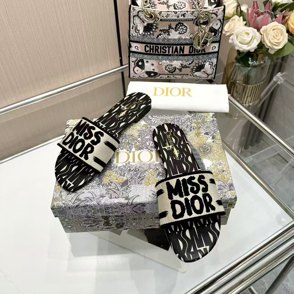 Dior Dway Miss Dior Allover Motif Sandals