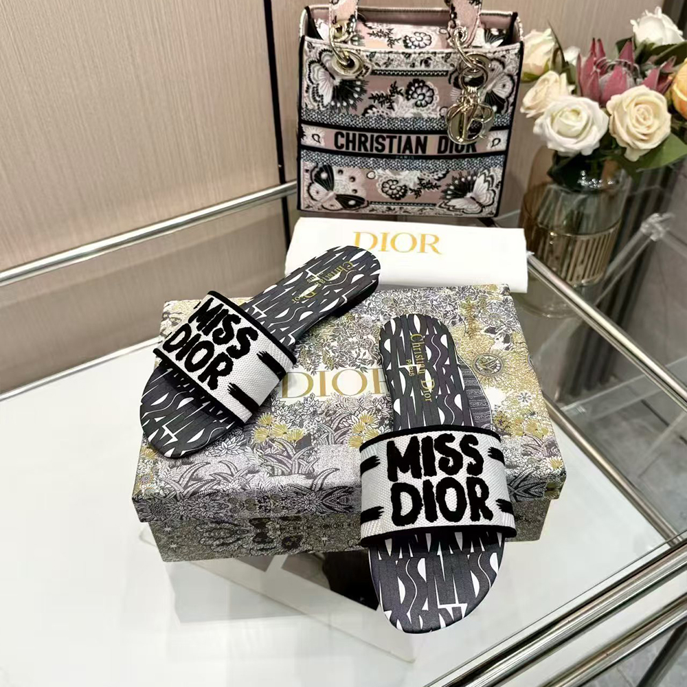 Dior Dway Miss Dior Allover Motif Sandals
