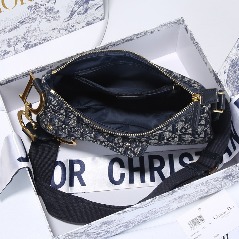 Dior Womens Bags Crossbody Bag Saddle Bag Oblique Jacquard