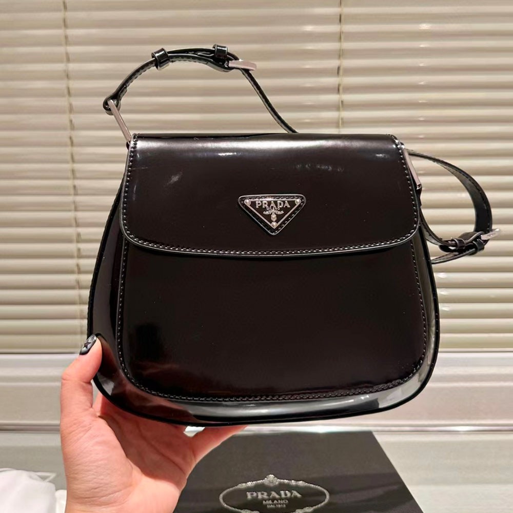 Prada Cleo Shiny leather shoulder bag