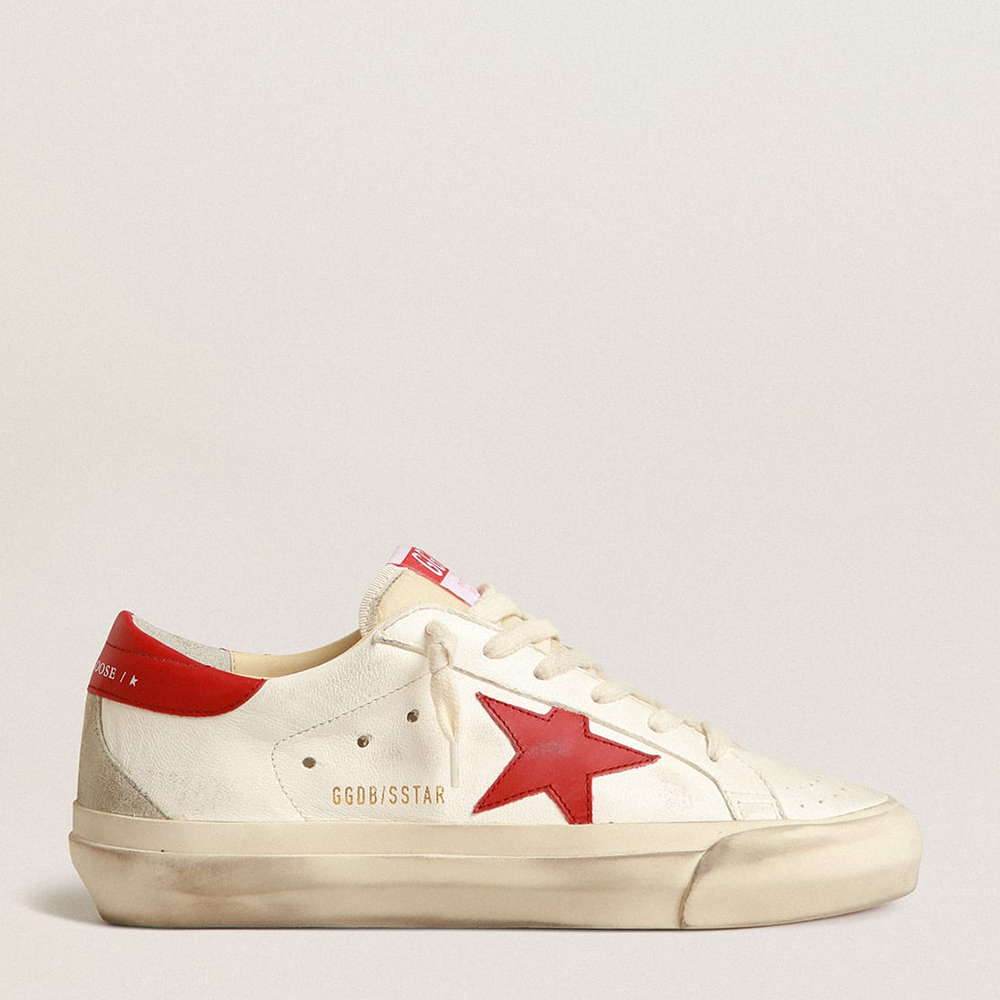 Golden Goose Super-Star LTD in nappa leather with red star and heel tab