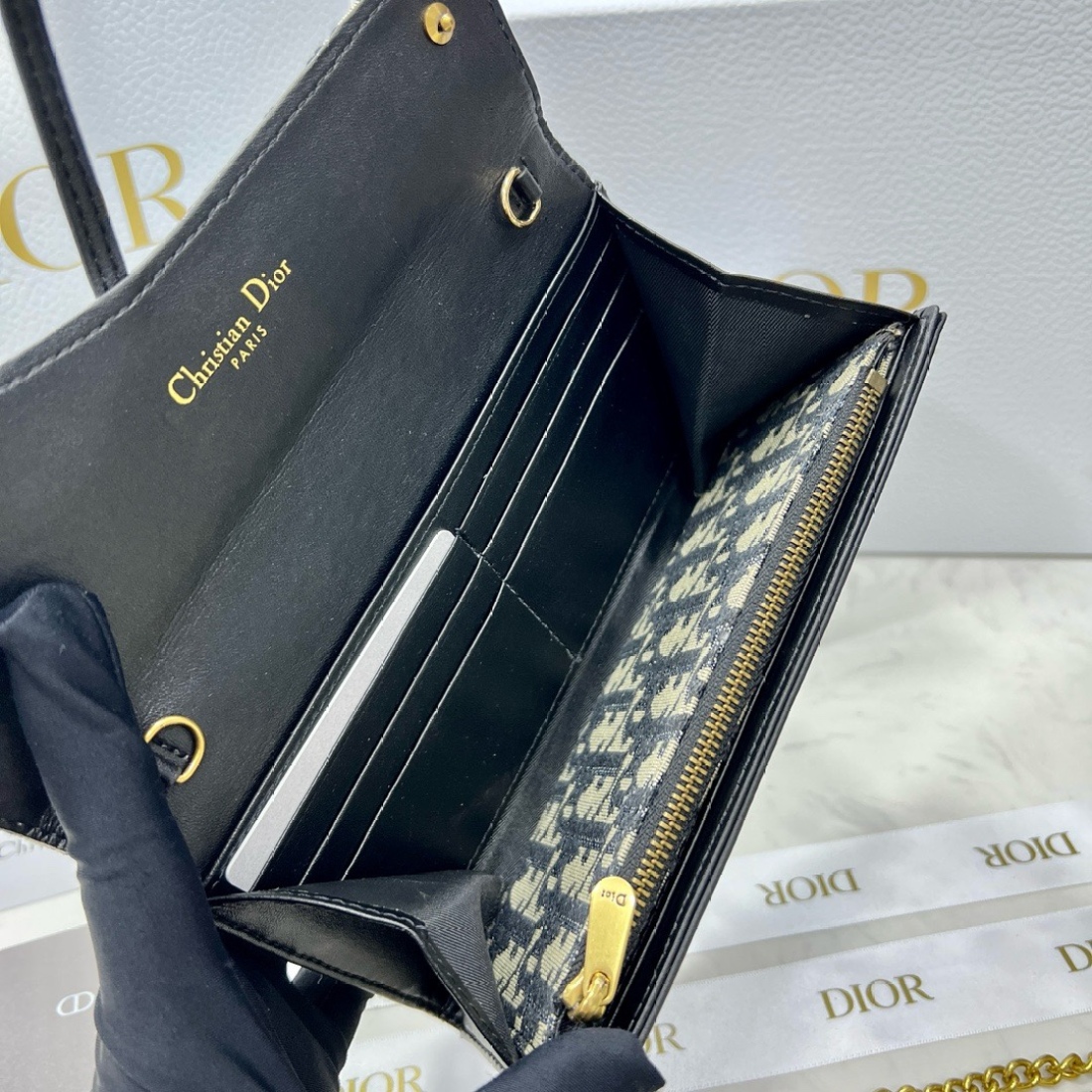 Dior Saddle Chain Wallet