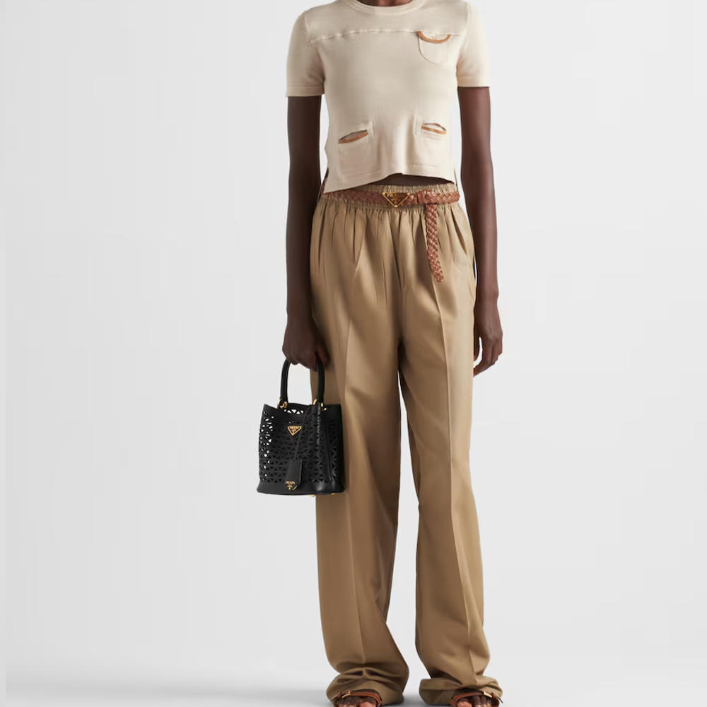 Prada Panier Leather Cutout Pattern Mini Bag