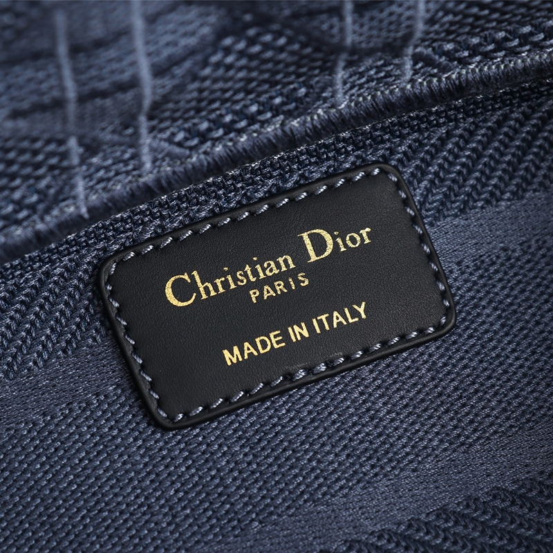 Dior The LADY D-LITE Bag Dark Denim Blue Cannage Embroidery M0565OREY_M61E