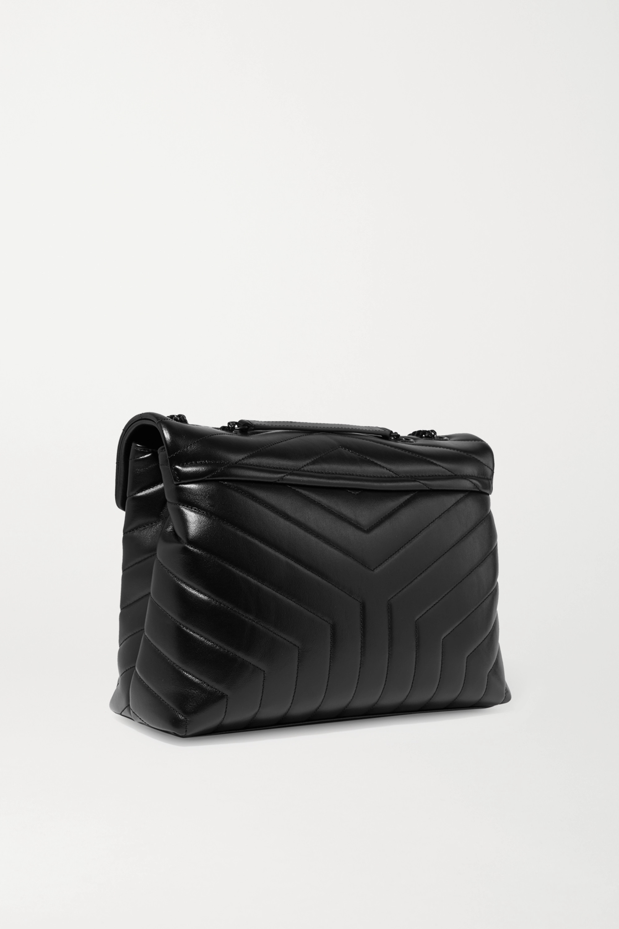 Saint Laurent Loulou medium quilted leather shoulder bag black