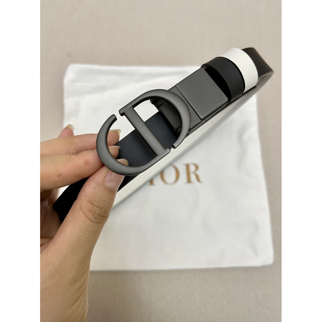 Dior flat wireless belt body/Sadle imported calf belt body metal 20MM