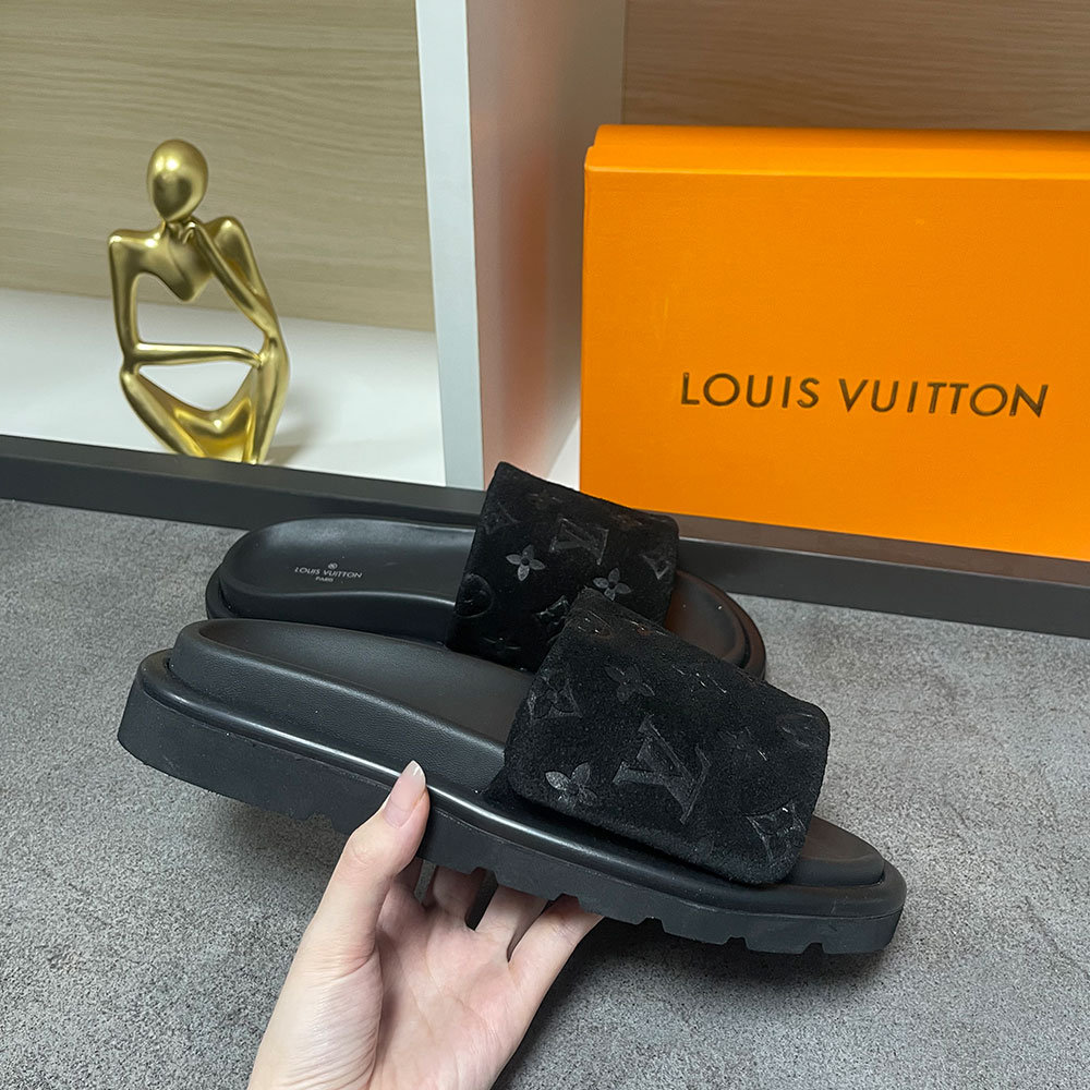 Louis Vuitton LV Pool Pillow Fabric Flat Slide  Sandals