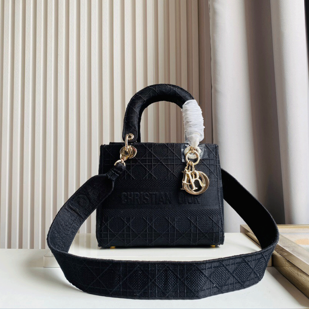 Dior Medium LADY Bag Cannage Embroidery