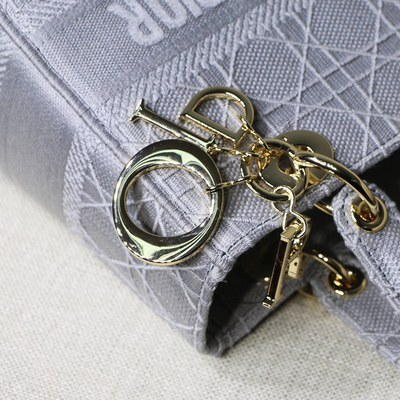 Dior The LADY D-LITE Bag Denim Blue Cannage Embroidery M0565OREY_M49E