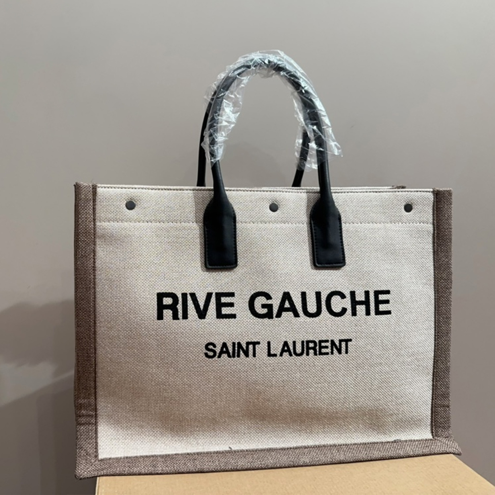 Saint Laurent YSL  Rive Gauche canvas tote bag