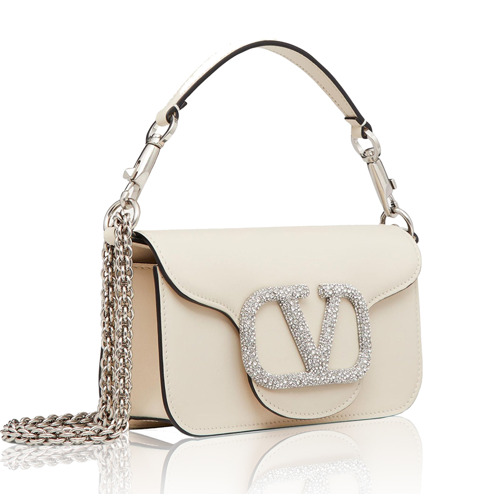 VALENTINO GARAVANI LOCÒ MICRO BAG WITH CHAIN AND JEWEL LOGO