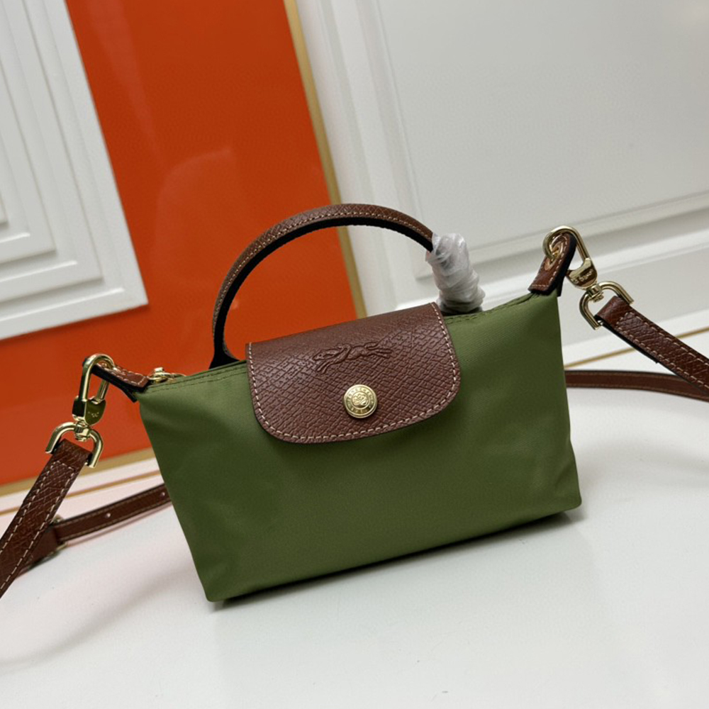 LongChamp Le Pliage Green cosmetic bag