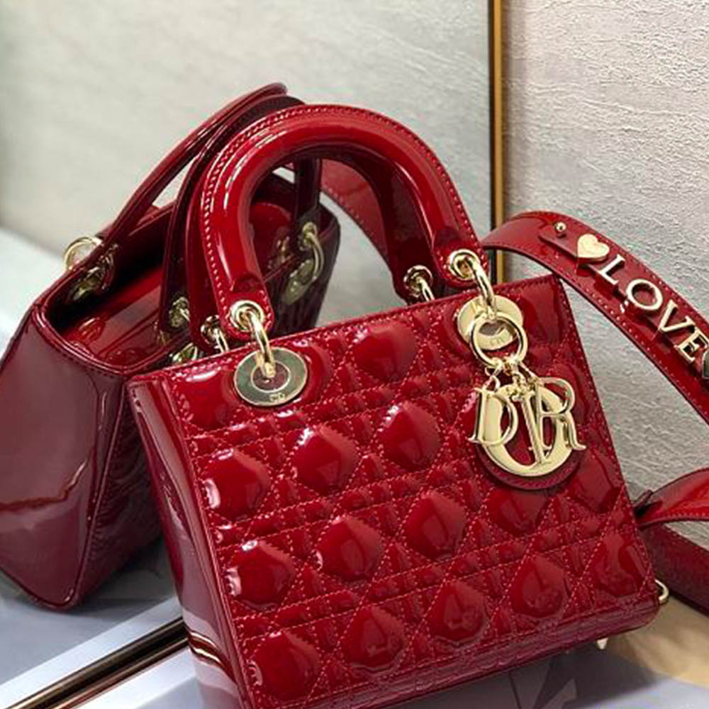 Dior Small Lady Bag - Lacquered Calfskin