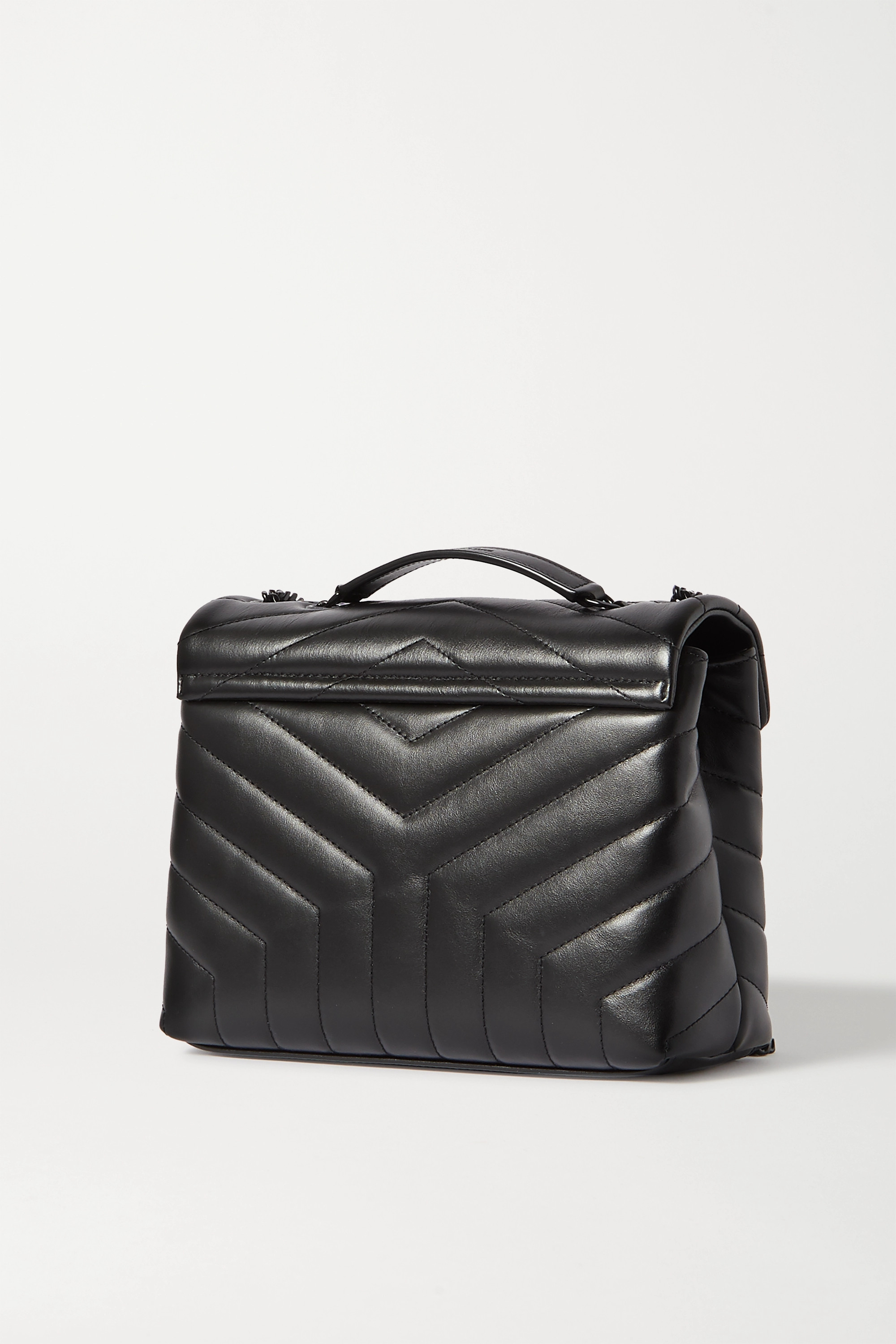 SAINT LAURENT YSL Loulou Small Quilted Leather Shoulder Bag Black