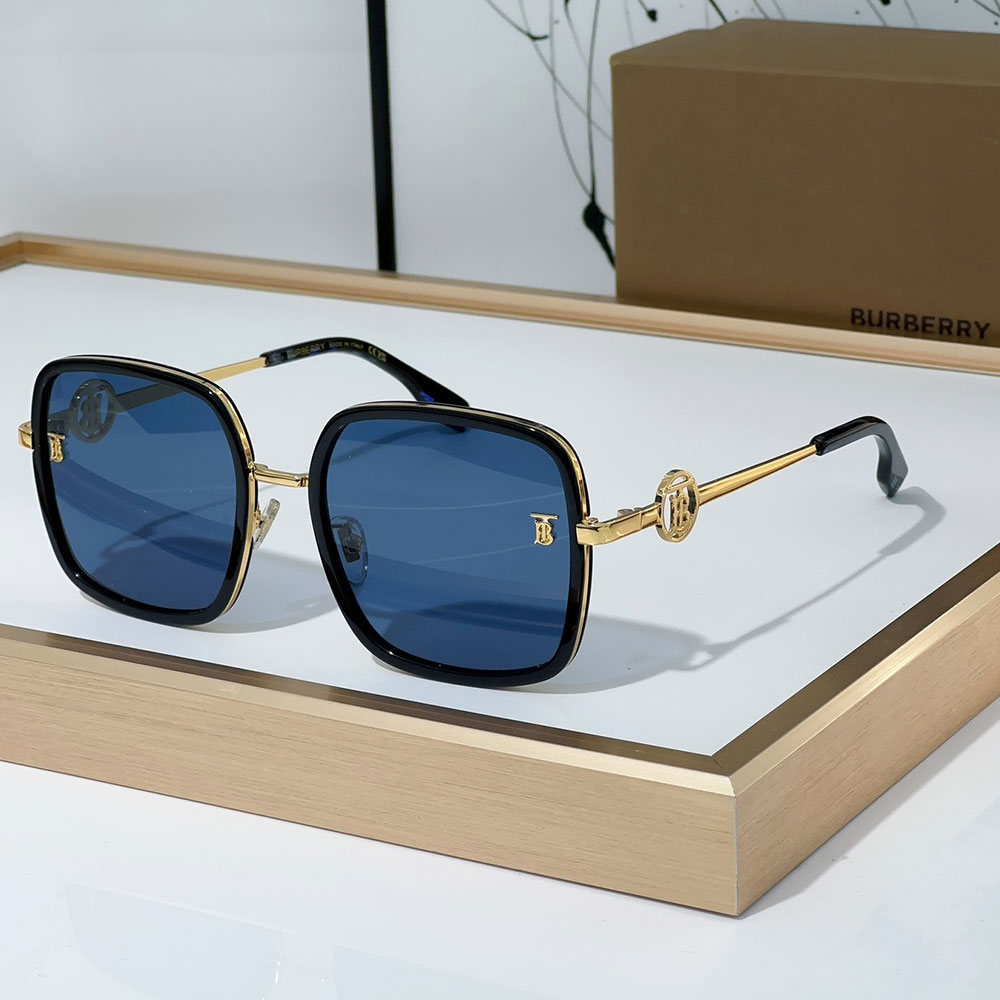 Buberry  Slim Hollowed out Logo on Mirror legs Sunglasses