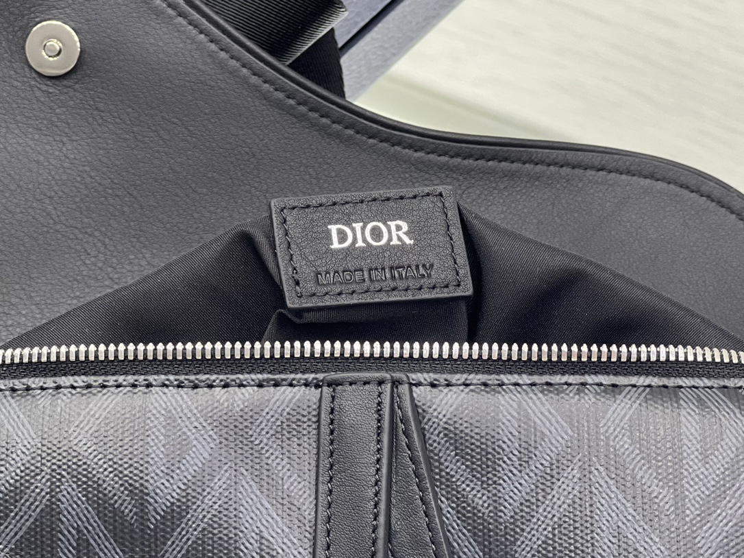 Dior Shoulder Bags SADDLE BAG Black CD Diamond Canvas and Smooth Calfskin 1ADPO093CDP_H43E with Original Box