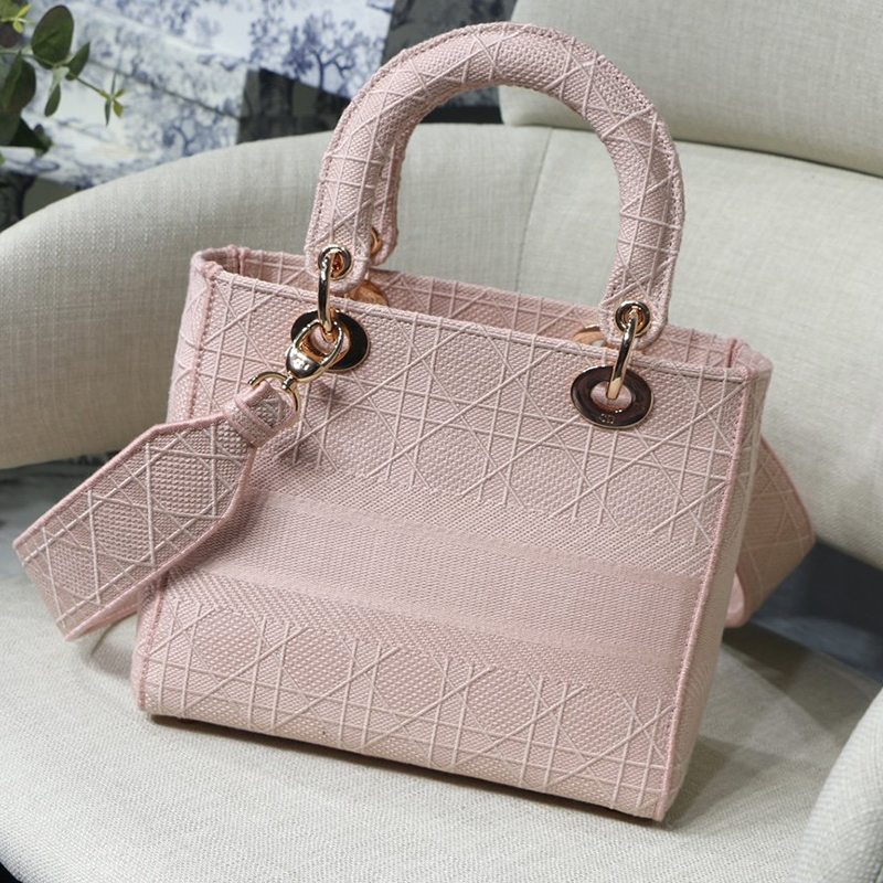 Dior The LADY D-LITE Bag Bois De Rose Cannage Embroidery M0565OREY_M957