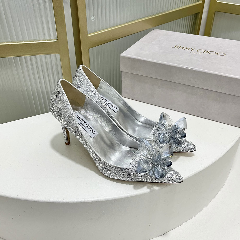 Jimmy Choo Allure Crystal Point Slide Sandal