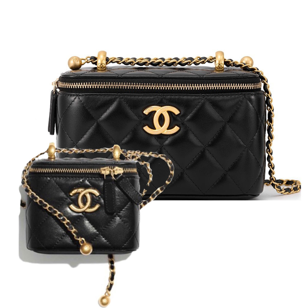 Chanel Double Golden-Ball Makeup Box Black