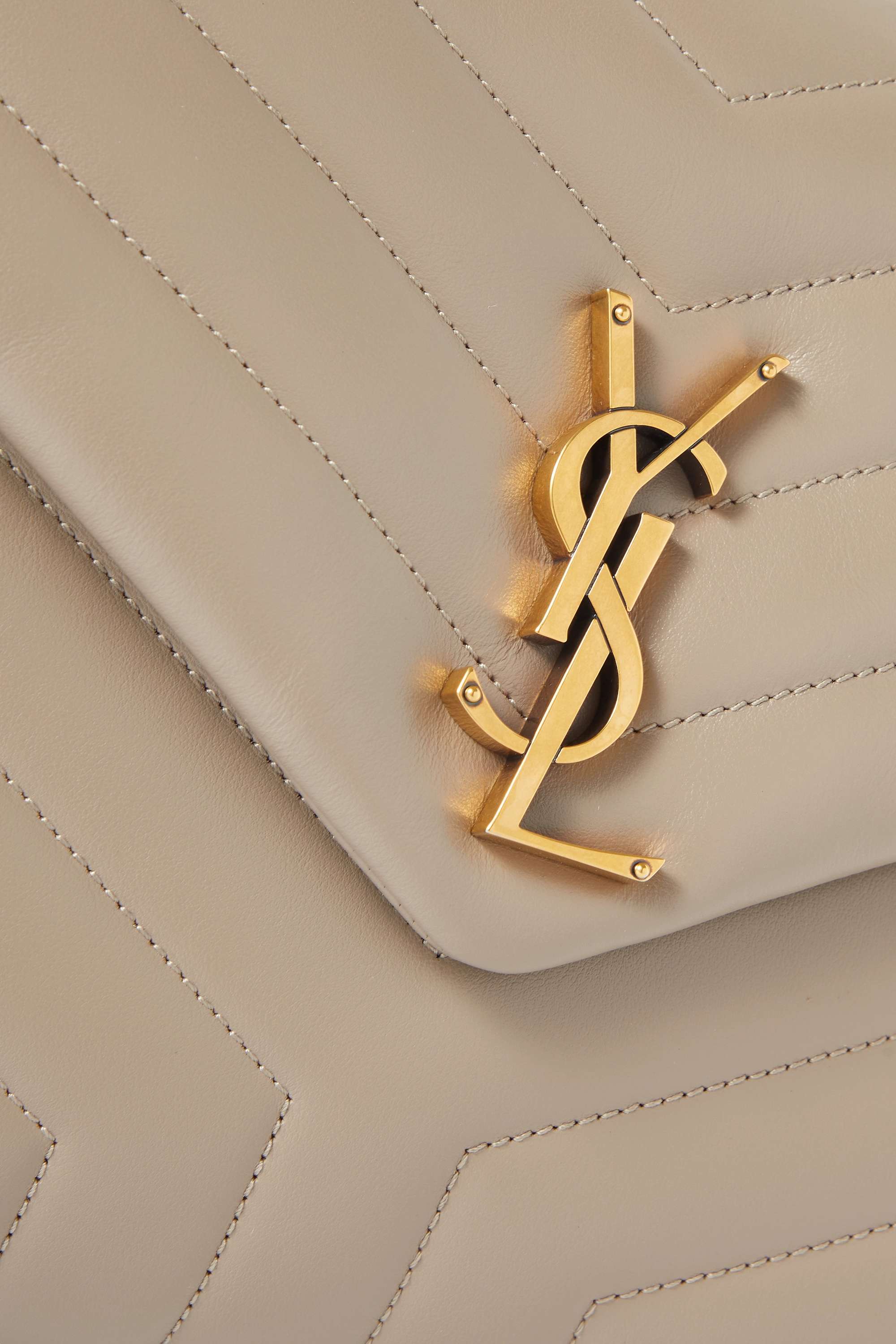 Saint Laurent Loulou medium quilted leather shoulder bag brown