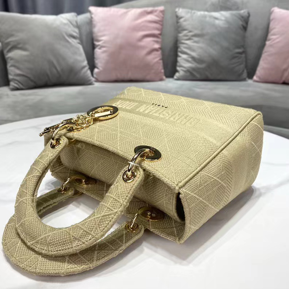 Dior Medium LADY Bag Cannage Embroidery
