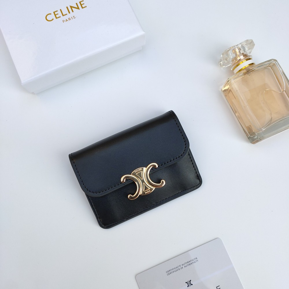 Celine Triomphe Leather card bag