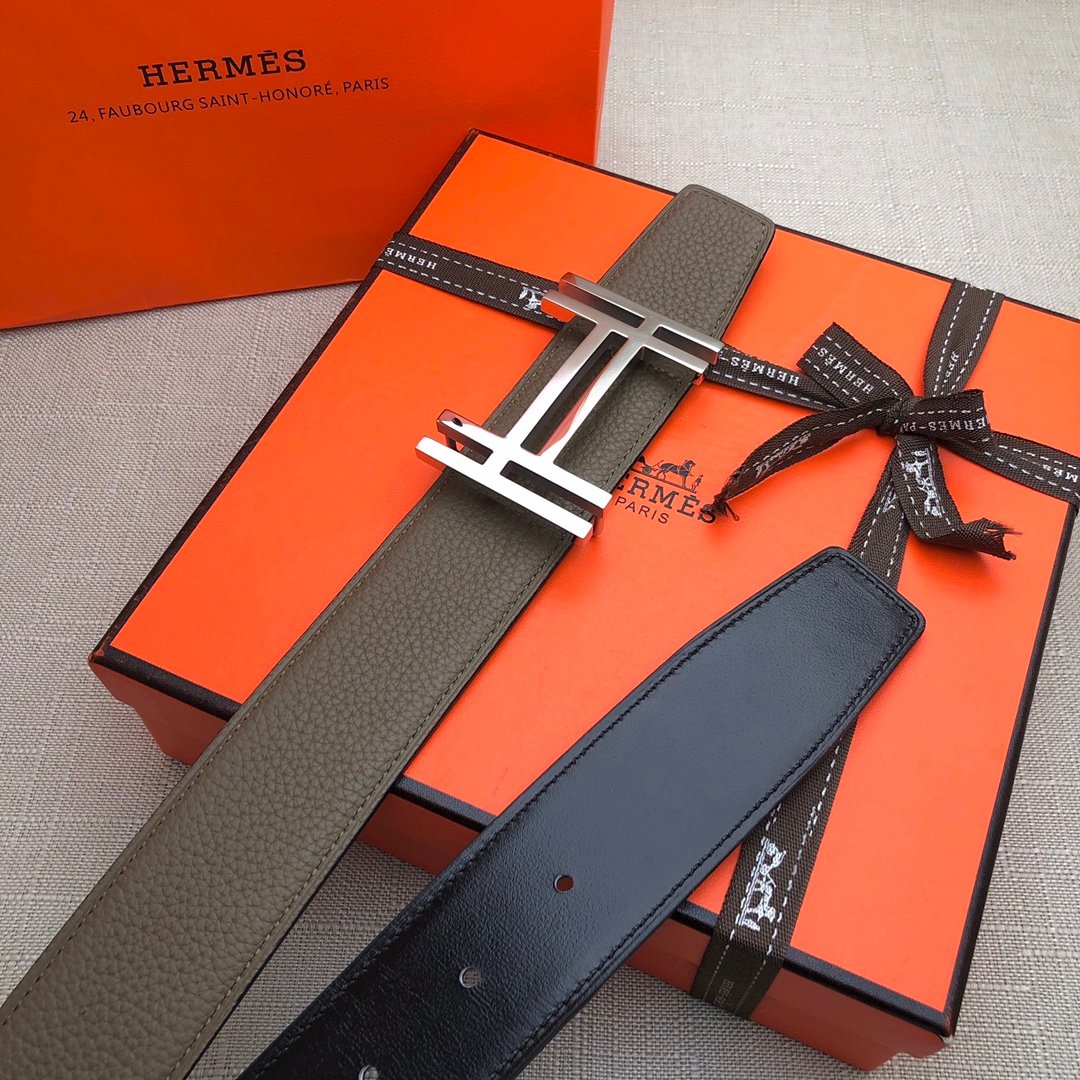 Hermes H Belt Buckle & Reversible Brown For Women, Women Belt 380MM