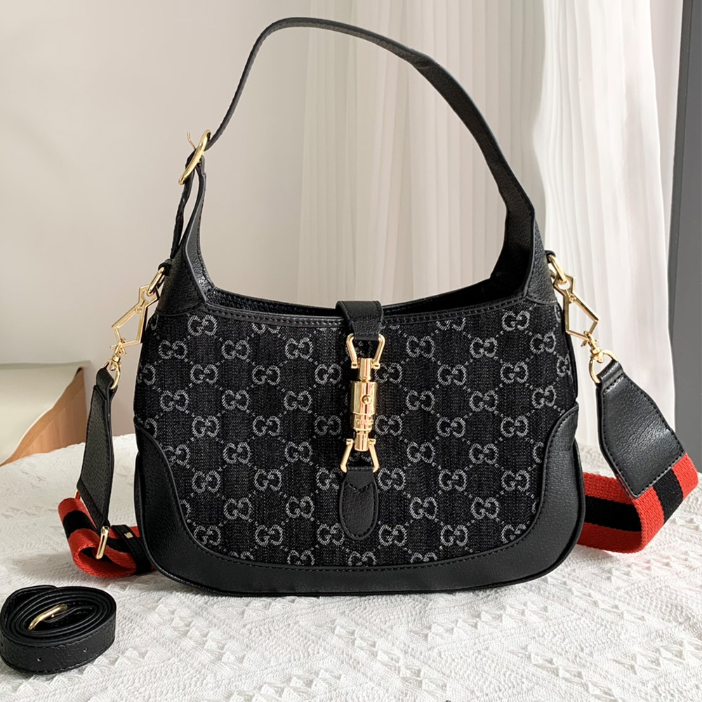 Gucci Jackie 1961 Canvas&Leather Shoulder Bags