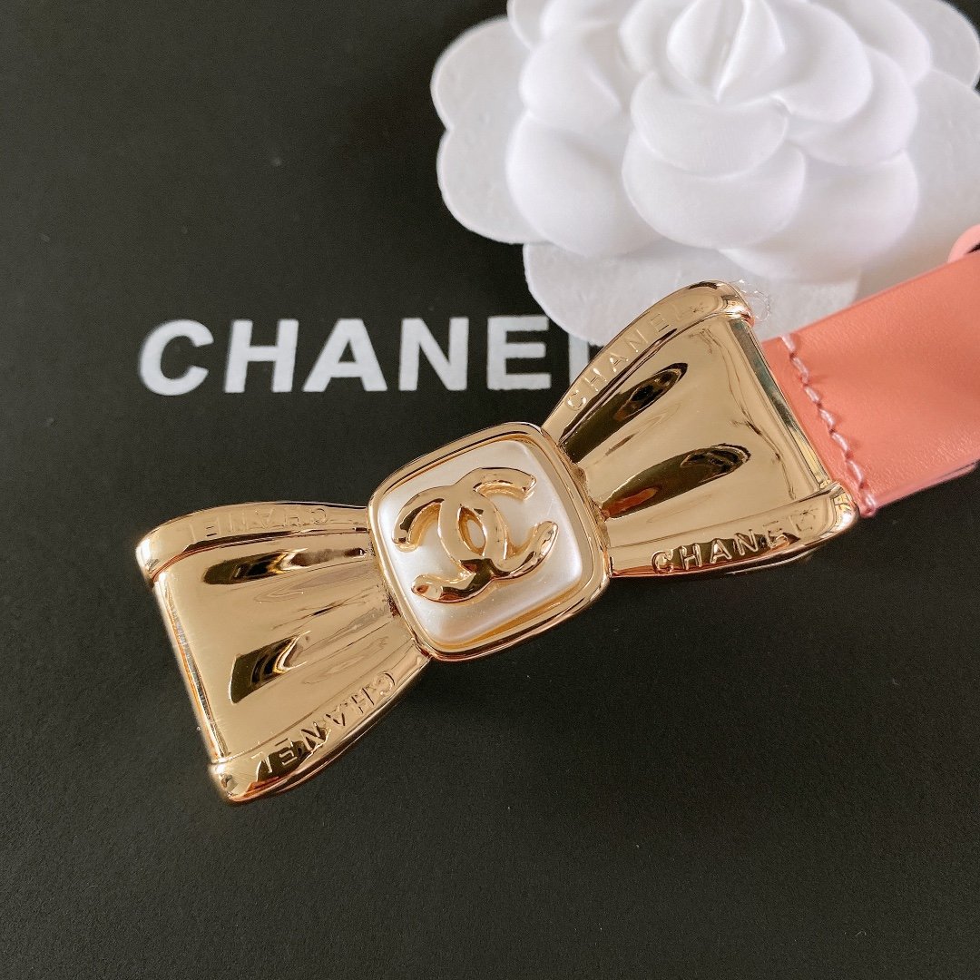 Chanel Belt With Ribbon Buckle Pink Women Belt 30MM