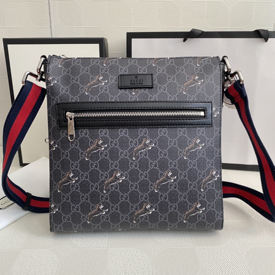 GUCCI Classic Canvas&Leather Crossbody Bag