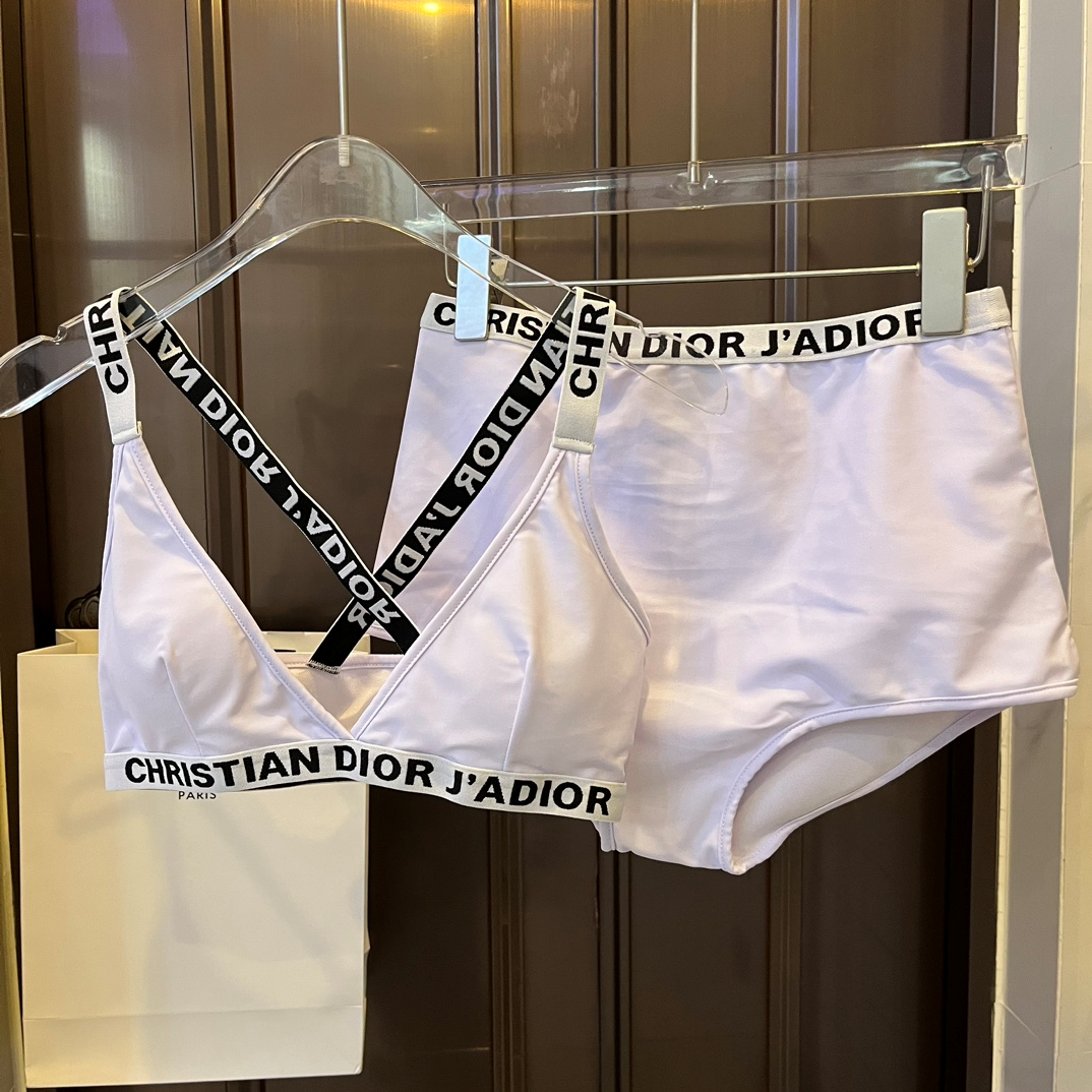 Dior Logo Strap Two-piece Swimsuit Swimwear