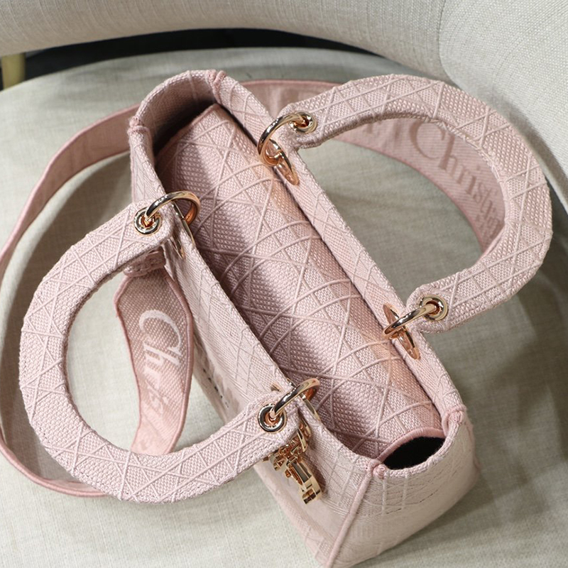 Dior The LADY D-LITE Bag Bois De Rose Cannage Embroidery M0565OREY_M957