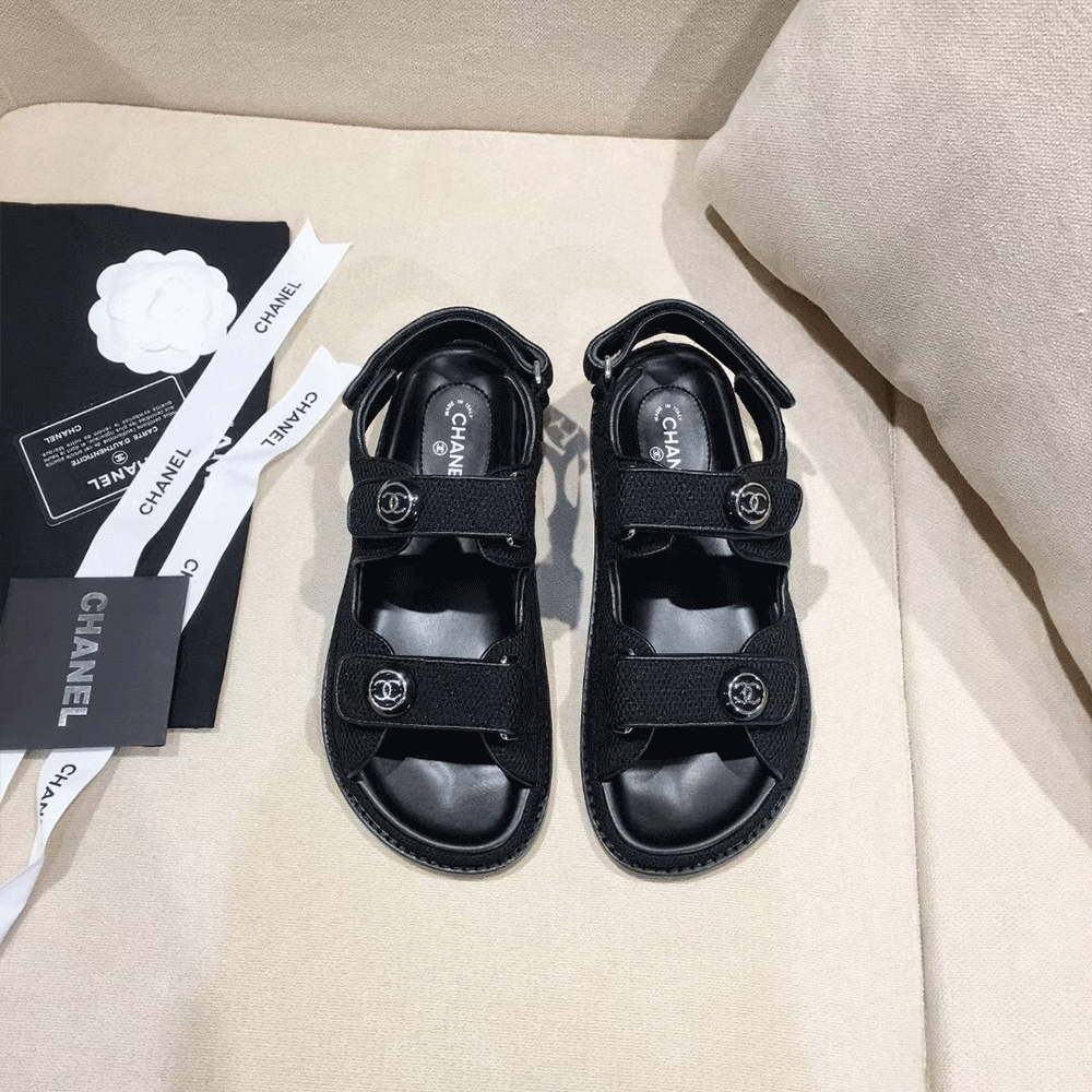Chanel  Flat Velcro sandals Slide