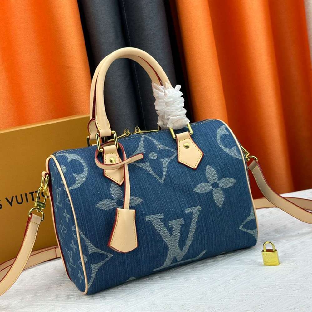 Louis Vuitton Speedy Bandoulière 25 Denim Handbag Crossbody Bag