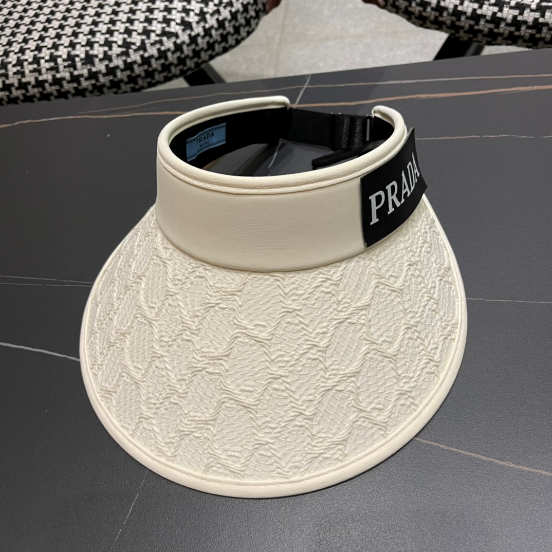 Prada Small Fragrant Wind Shade UV Protection Empty Top Hat  Sunhat