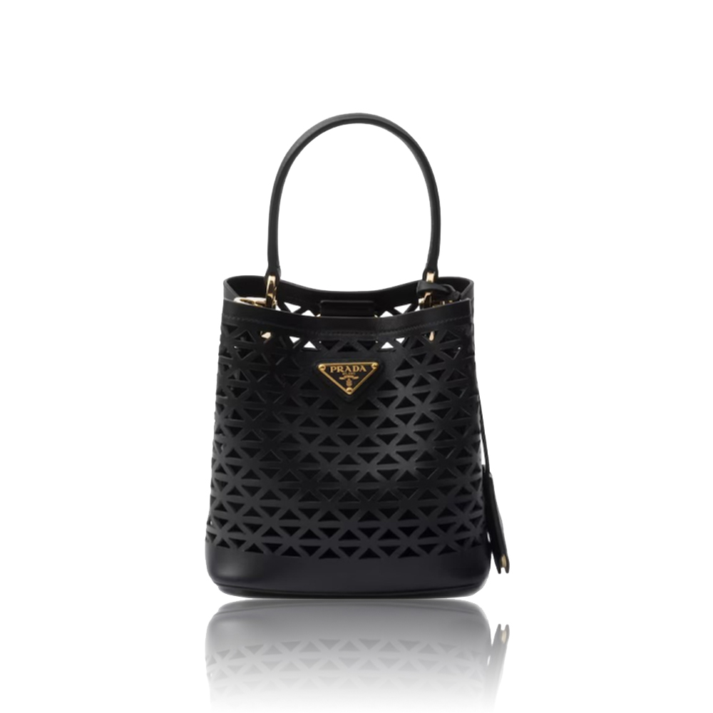 Prada Panier Leather Cutout Pattern Mini Bag